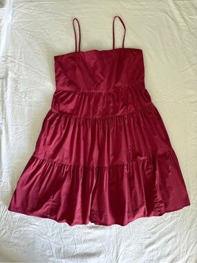 GAP Maroon Tiered Sundress with Spaghetti Straps